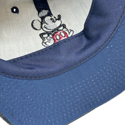 Mickey Mouse Plaid Flannel Hat Vintage 90s Blue Disney Store Baseball Cap New