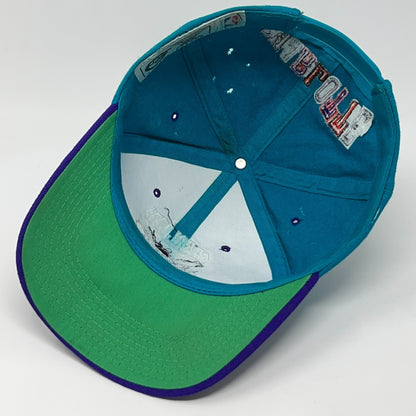 Vintage 90s Charlotte Hornets Hat Baseball Cap Wool NBA Basketball Snapback Blue