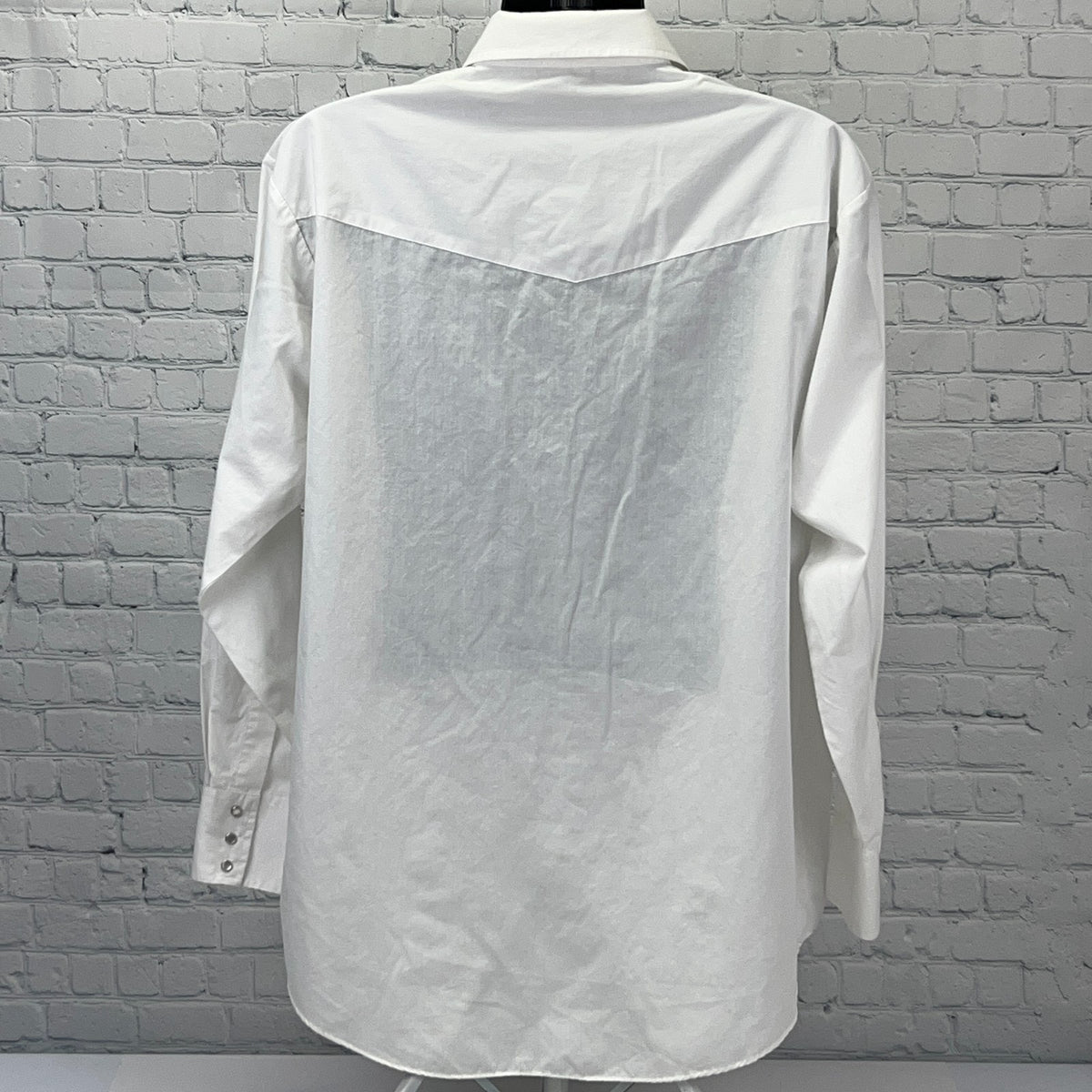 Plains Western Wear Pearl Snap Button Front Shirt XLT X-Large Tall Man White