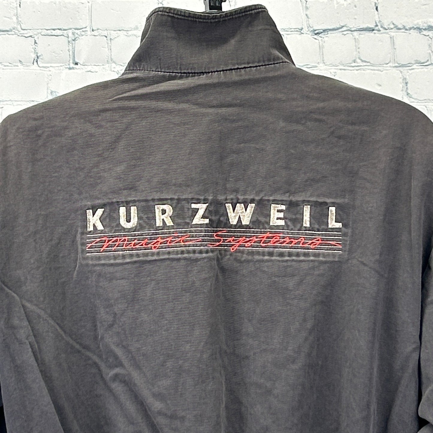 Vintage 90s Distressed Kurzweil Music Systems Jacket Synthesizer Black M Medium