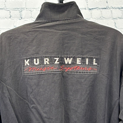 Vintage 90s Distressed Kurzweil Music Systems Jacket Synthesizer Black M Medium