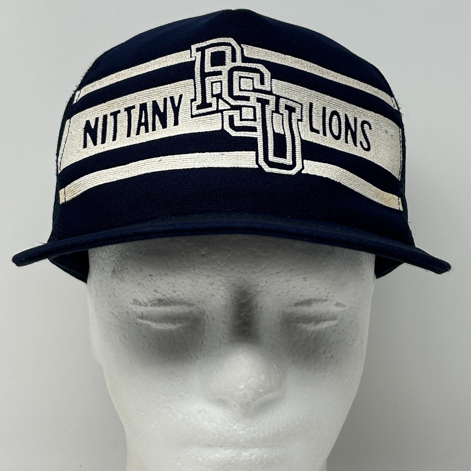 Vintage 80s Penn State Nittany Lions Trucker Hat Baseball Cap PSU Snapback Blue - Neon Vintage