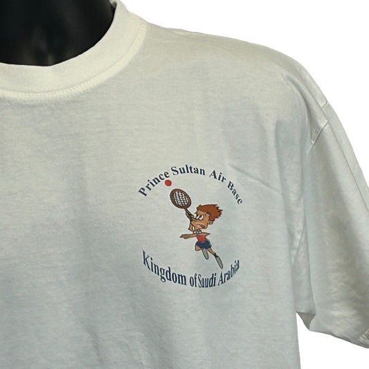 Prince Sultan Air Base Racquetball Vintage 90s T Shirt Large Saudi Arabia USAF