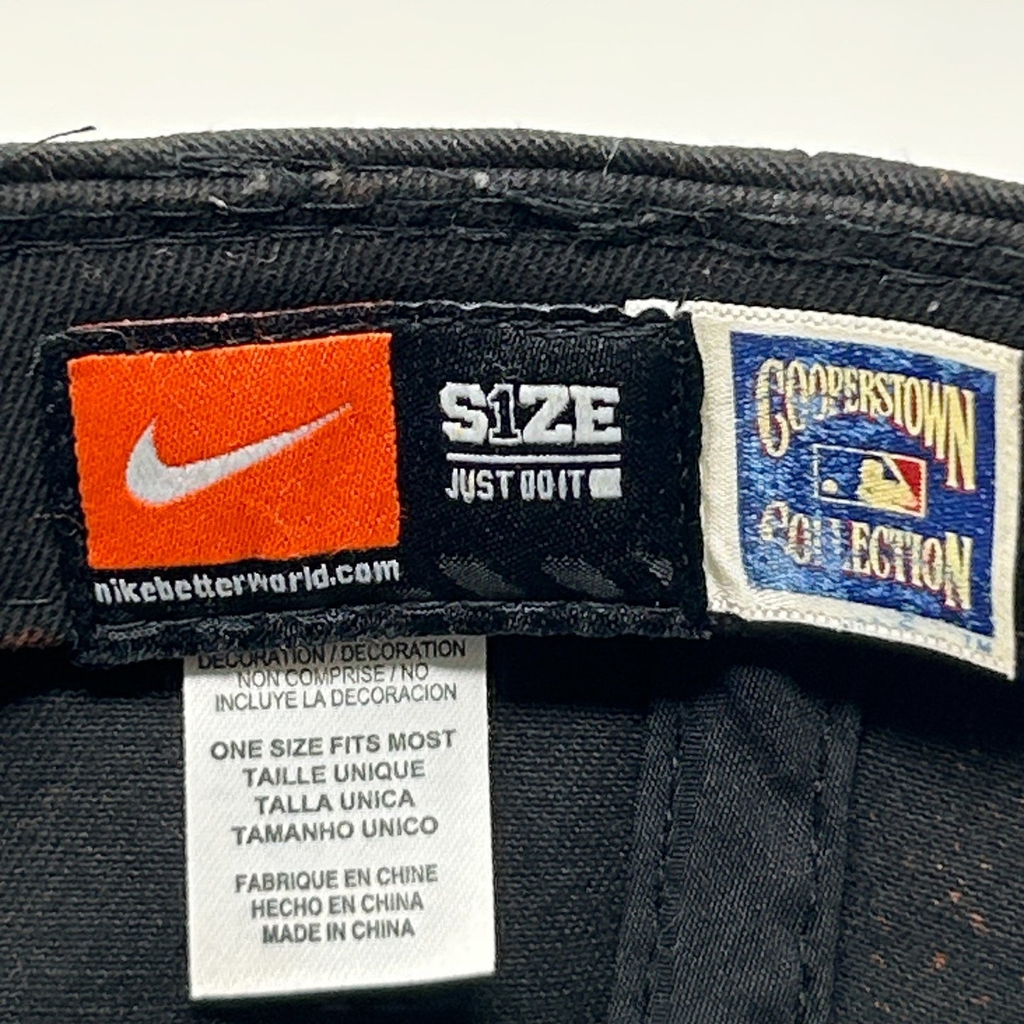 Nike San Francisco SF Giants Hat Baseball Cap Script Spellout Snapback MLB Black