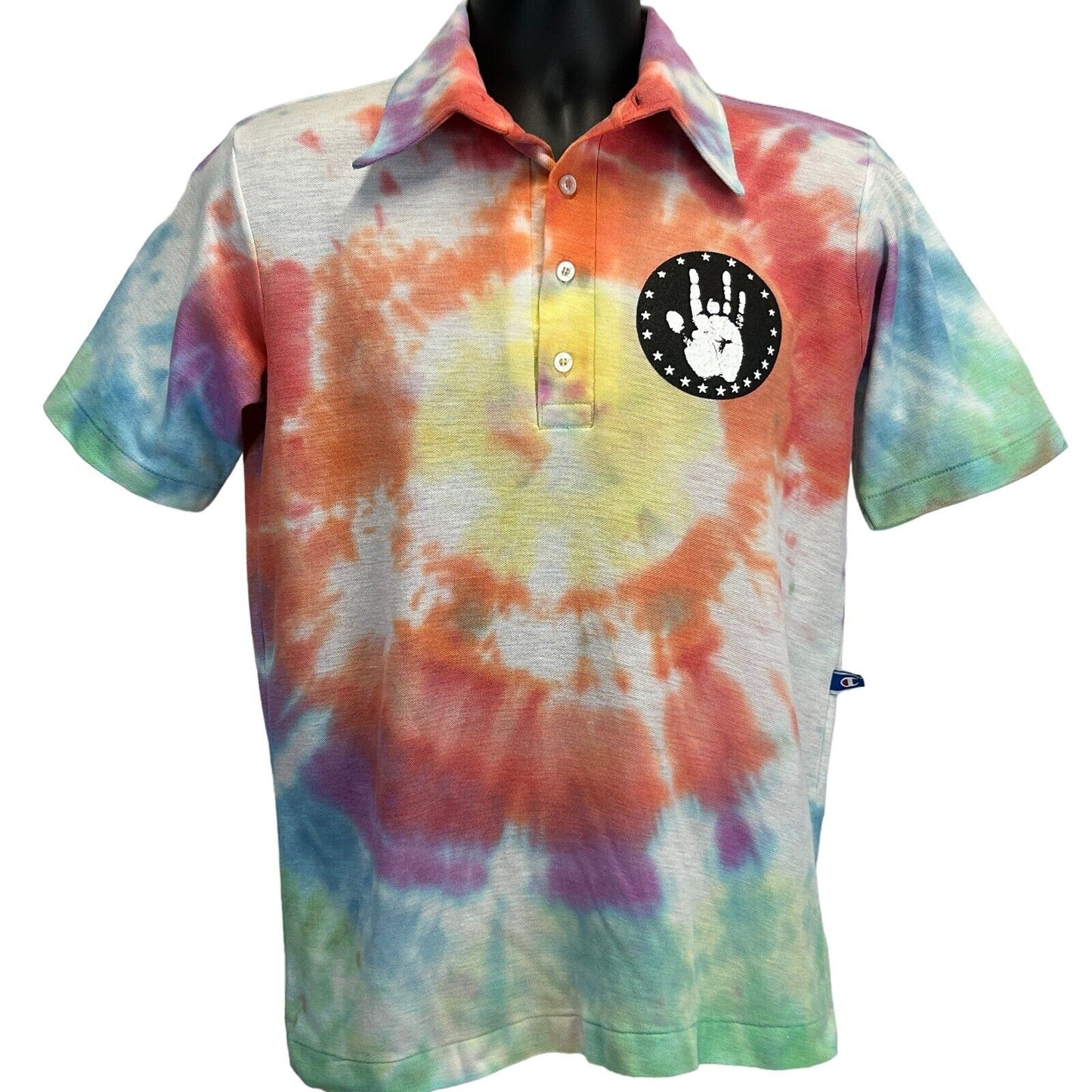 Grateful Dead 乐队 Jerry Garcia 手工复古 80 年代 Polo T 恤扎染冠军款中号