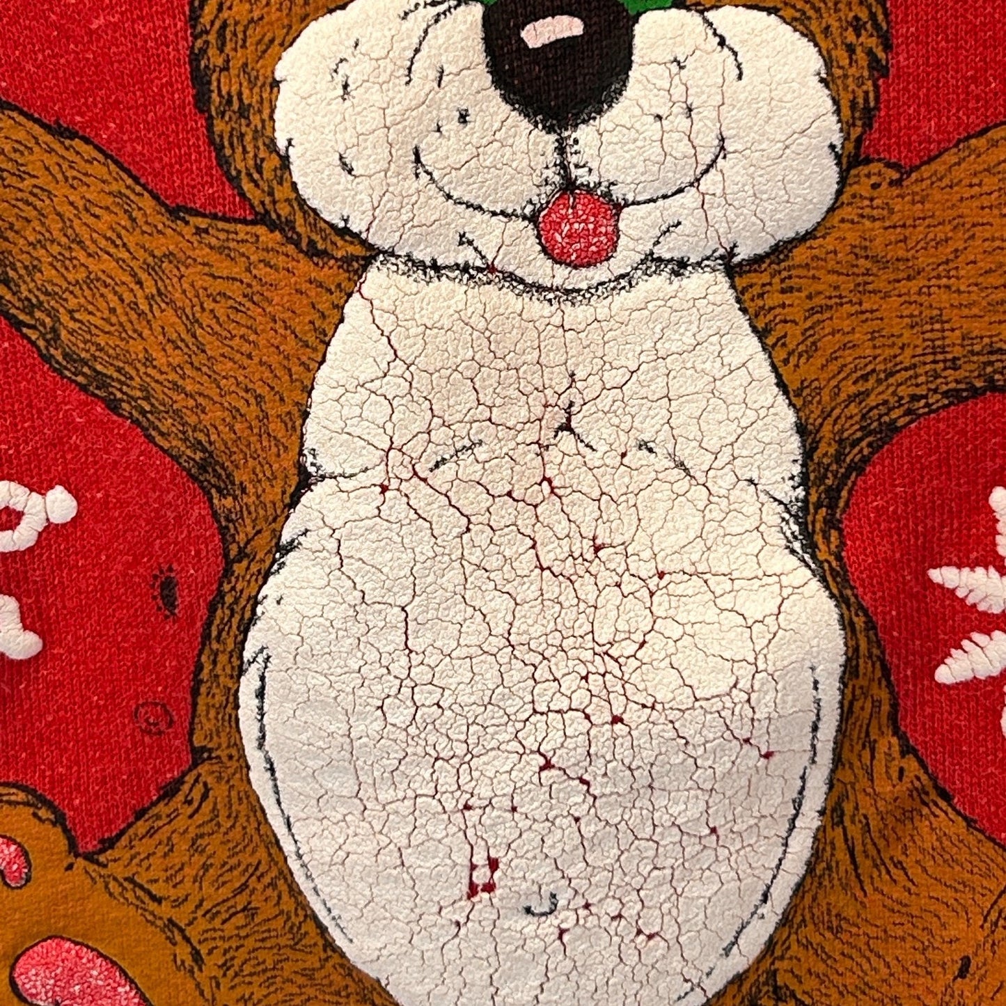 Vintage 80s Let It Snow Christmas Sweatshirt Sweater USA Made Red Mens M Medium