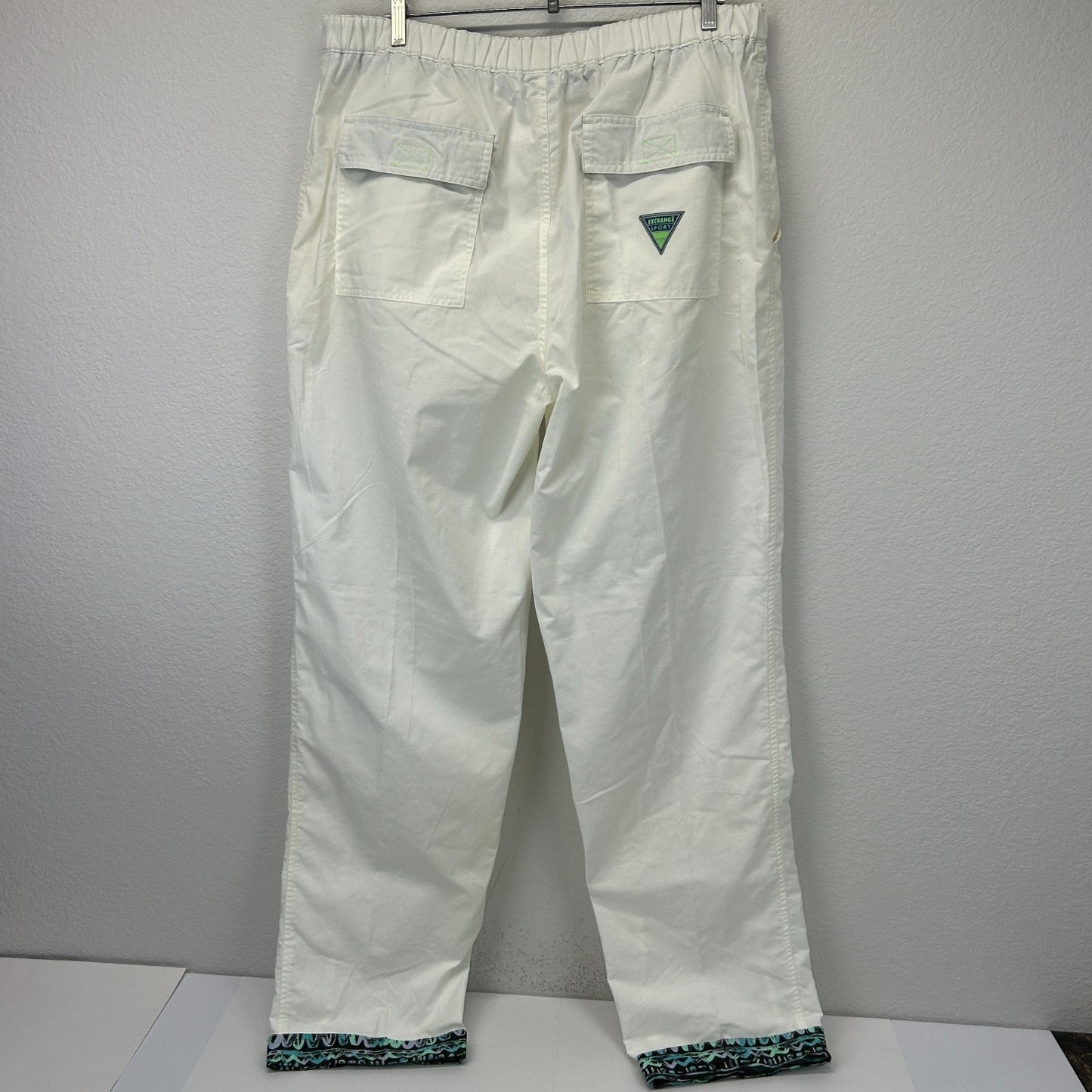 Vintage 80s 90s Exchange Sport Pants Baggy Surfer White Mens XL X-Large 36-38x34