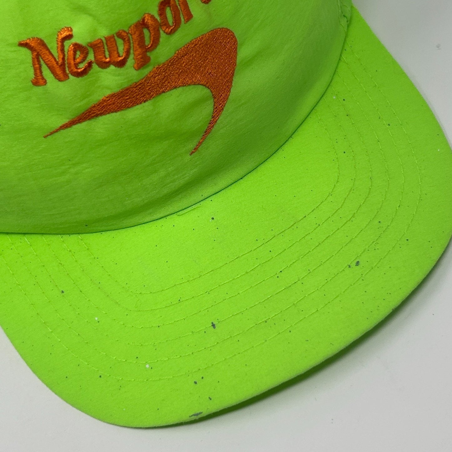 Vintage 90s Newport Cigarettes Hat Baseball Cap Nylon Snapback Neon Green
