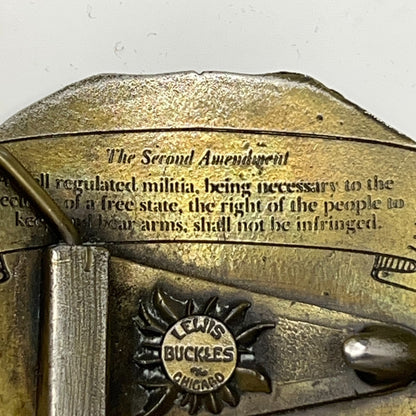 Vintage Right To Bear Arms Bald Eagle Belt Buckle 2nd Amendment Guns Firearms