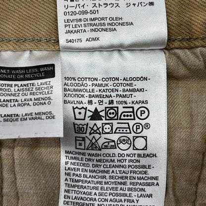Levis 501 Button Fly Jeans Straight Fit Five Pockets Denim 1212 Beige Tan 44x32