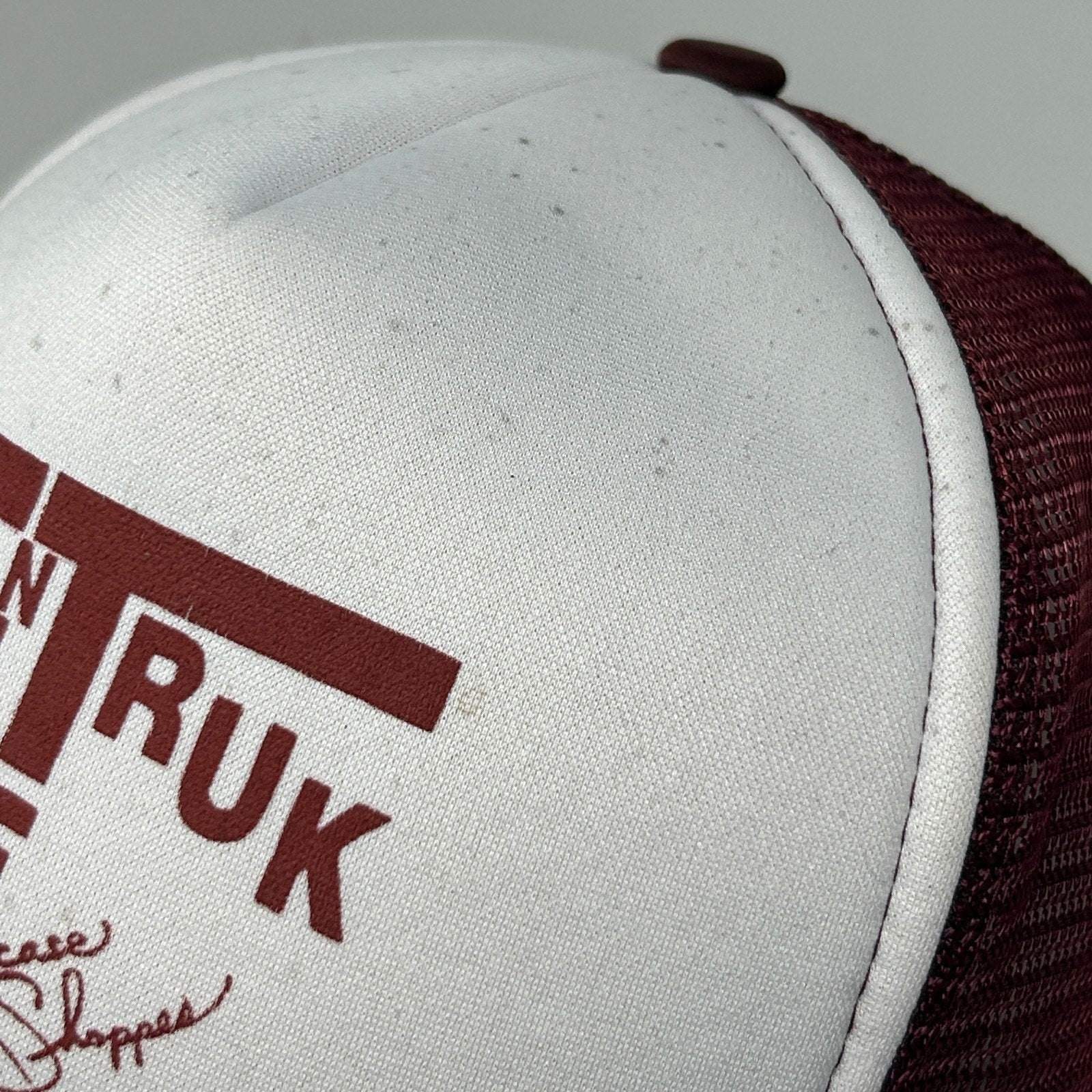 Vintage 80s Van n Truk Stuff Trucker Hat Baseball Cap Truck Mesh Snapback Red - Neon Vintage
