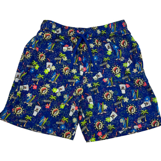 Buc-ees Swim Trunks Shorts Surfer Surfing Mesh Lined Pockets Blue M Medium
