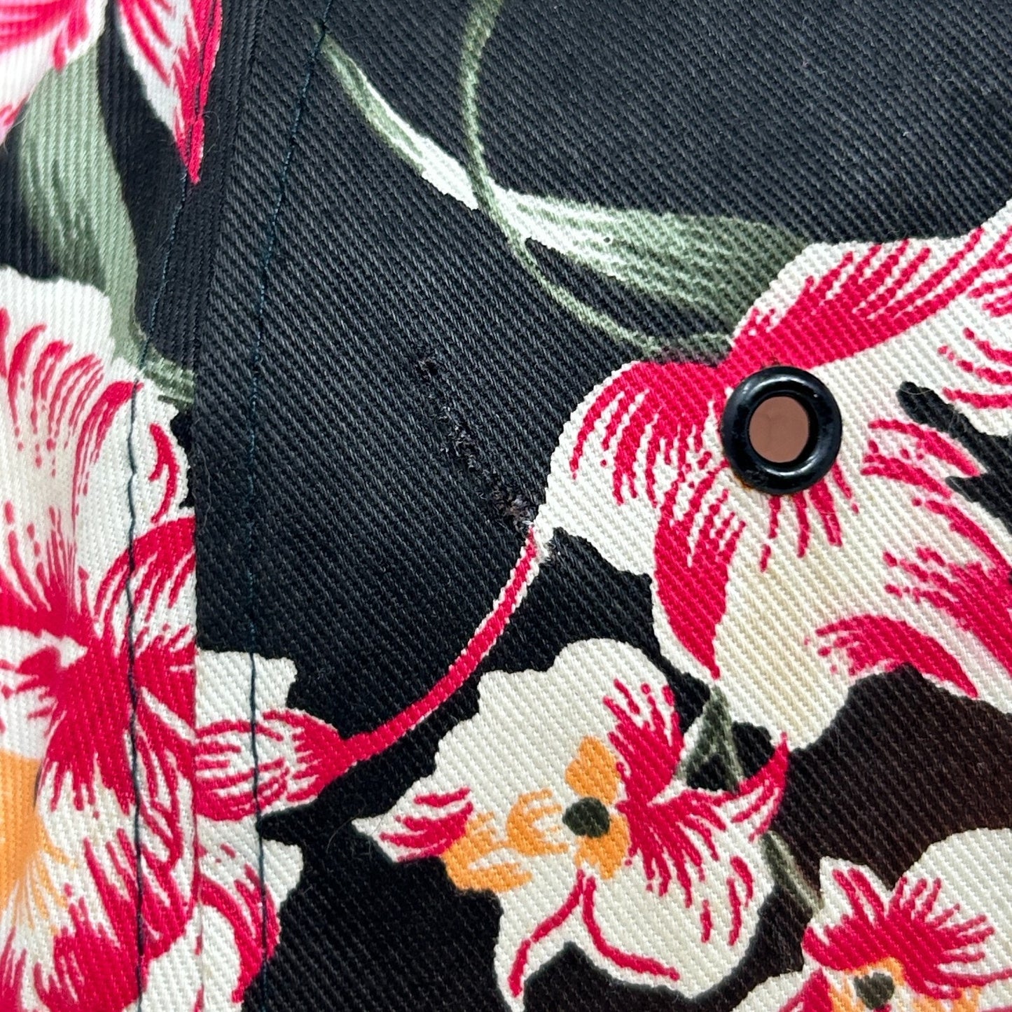 Vintage 80s Seagate Floral Hat Cap Computers Technology Hawaiian Snapback Black