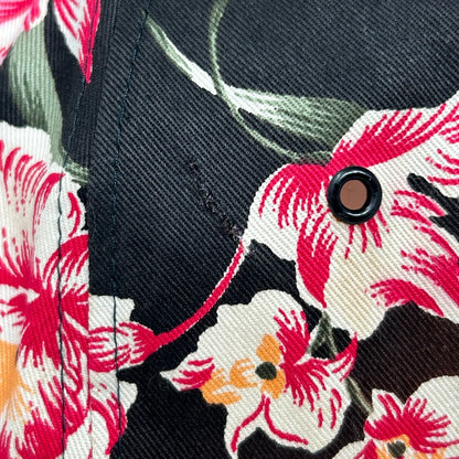 Vintage 80s Seagate Floral Hat Cap Computers Technology Hawaiian Snapback Black