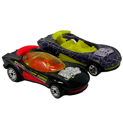 Lot of 2 Flashfire Hot Wheels Diecast Toy Cars Vehicles Purple Black Vintage 90s