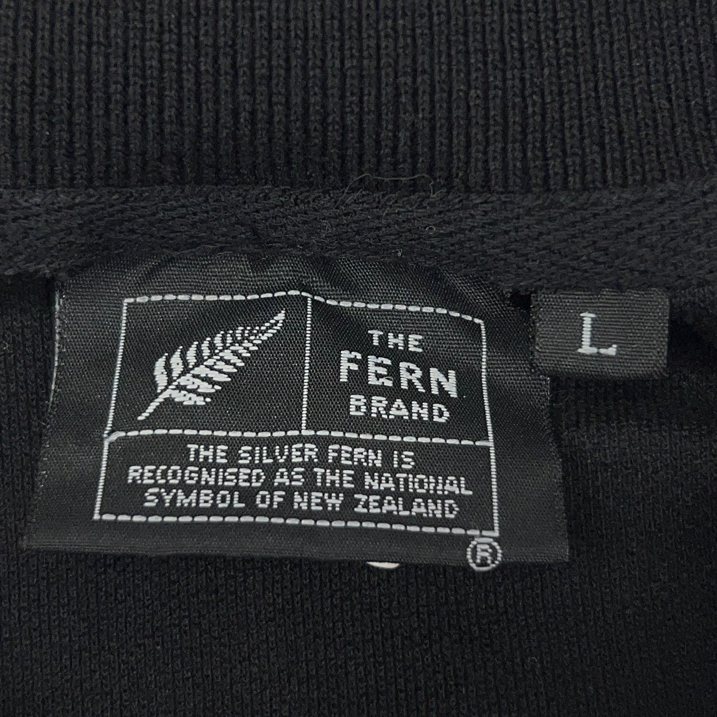 New Zealand All Blacks Polo Shirt Mens L Large Black Rugby Team The Fern Brand