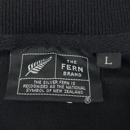 New Zealand All Blacks Polo Shirt Mens L Large Black Rugby Team The Fern Brand