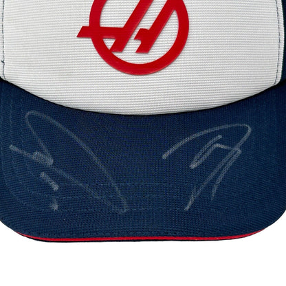 Haas Formula 1 Signed Hat F1 Nico Hulkenberg Kevin Magnussen Blue Baseball Cap