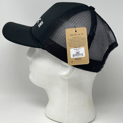BEX Sunglasses Trucker Hat Baseball Cap Rope Corded 5 Panel Mesh Snapback Black