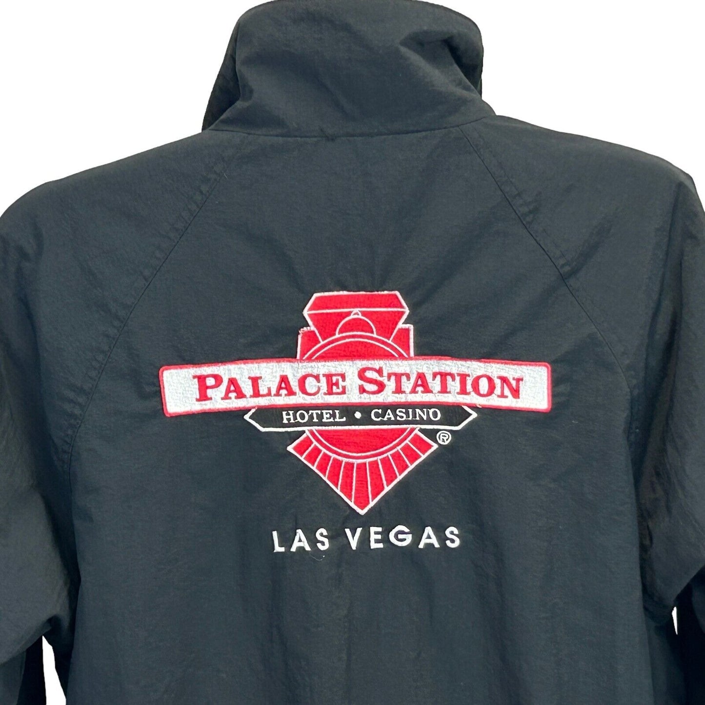 Vintage Palace Station Hotel Casino Jacket Medium 90s Las Vegas USA Mens Black