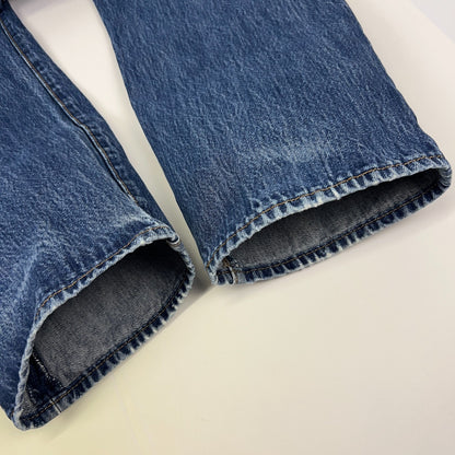 Levis 501 Button Fly Jeans Straight Fit Five Pockets Denim 0115 Blue Mens 38x29