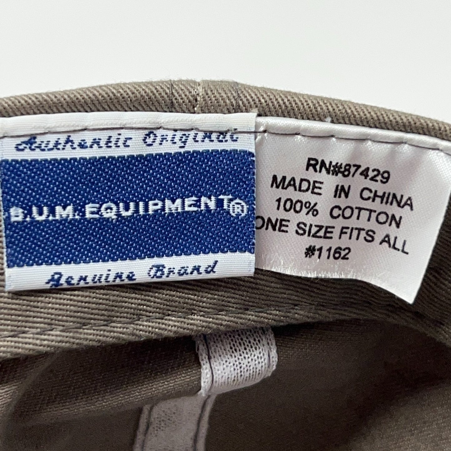 Vintage 90s B.U.M. Equipment Dad Hat Baseball Cap BUM Leather Strapback Gray