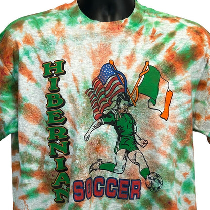 Vintage Hibernian Football Club T Shirt Large 90s Soccer Hibs FC USA Mens Gray