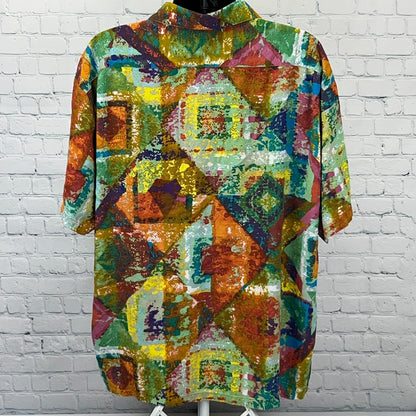 Jams World Diamond Road Shirt 2XL XXL Hawaiian Aloha Rayon Abstract Button Up