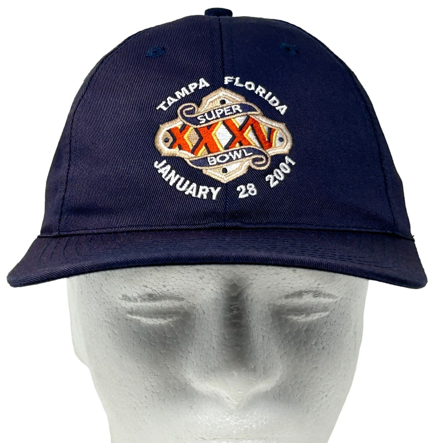 Super Bowl XXXV Hat Vintage Y2Ks NFL Baltimore Ravens Florida Blue Baseball Cap