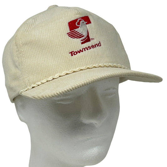 Townsend Poultry Corduroy Vintage 80s Hat Ivory Chicken Rope Corded Baseball Cap