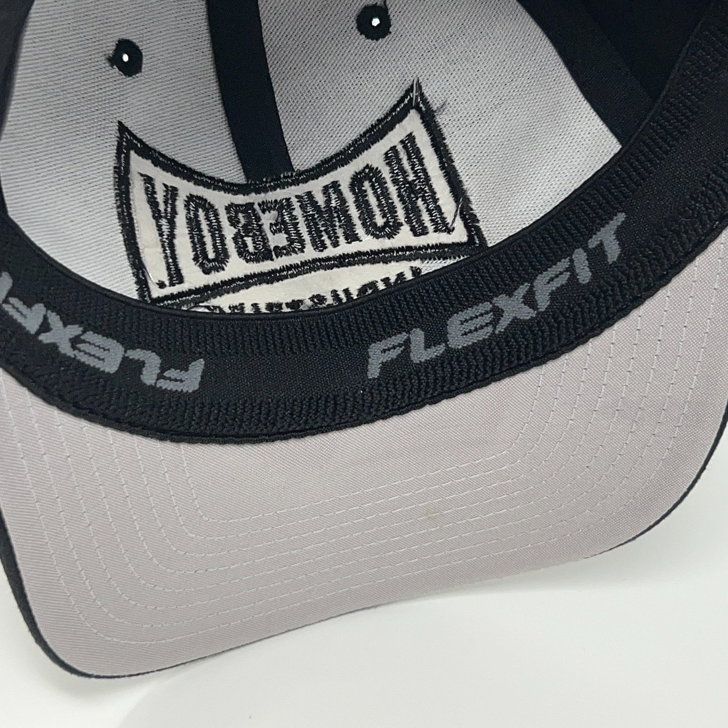 Homeboy Industries Hat Baseball Cap 6 Panel Black On Black FlexFit S-M