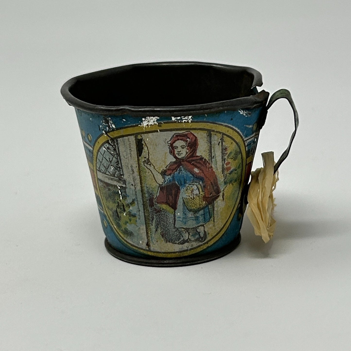 Vintage Ohio Art 1920s Tin Litho Little Red Riding Hood Child's Tea Set 3 Pieces