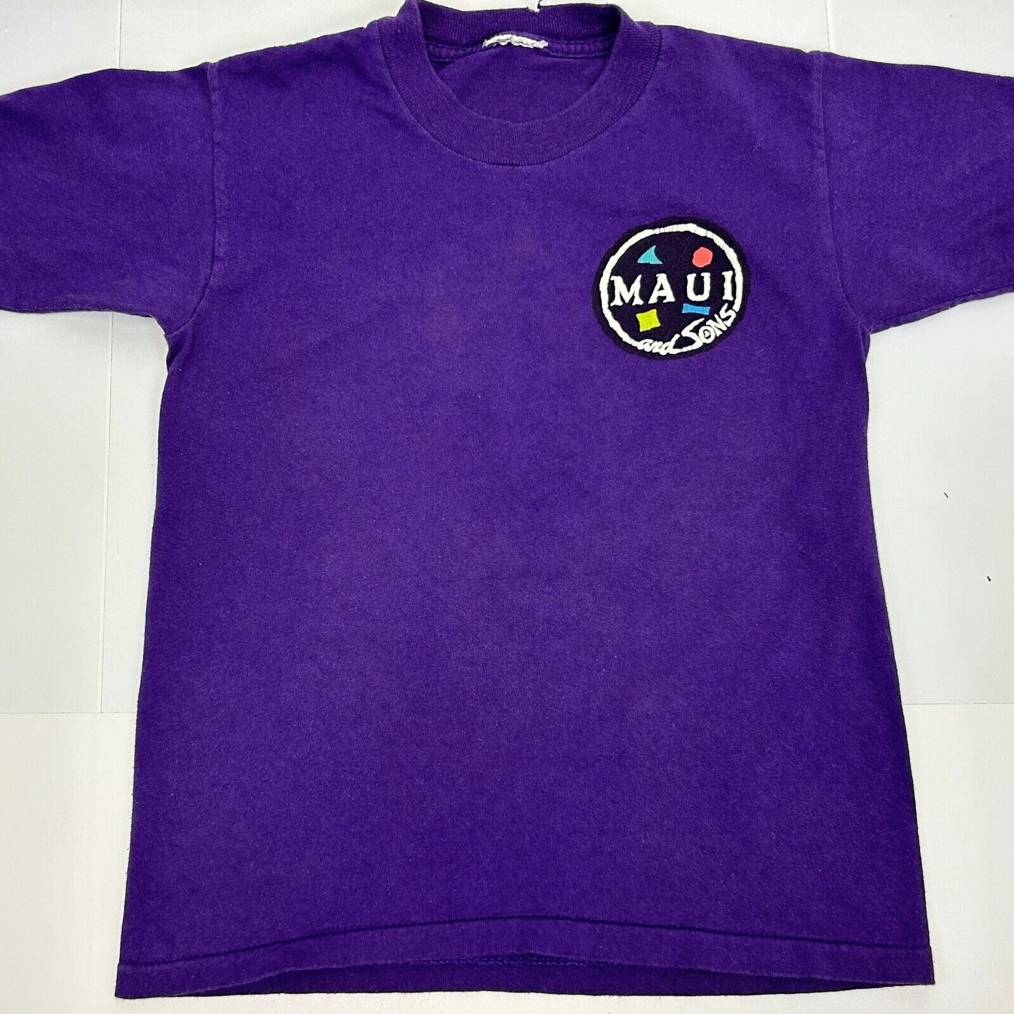 Camiseta vintage Maui and Sons para niños, talla mediana, 10 a 12 años, para surfistas, color morado