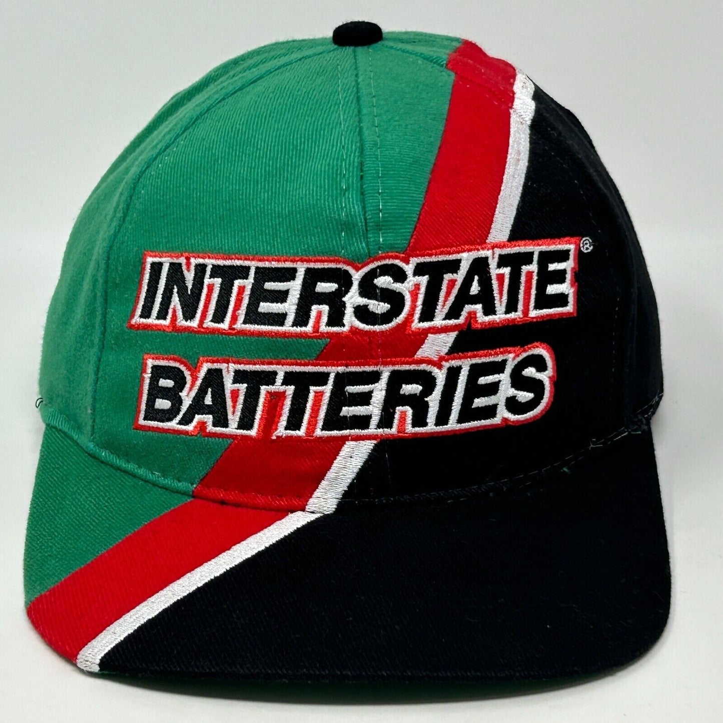 Vintage NASCAR Interstate Batteries Racing Baseball Hat Cap 90s Green Snapback