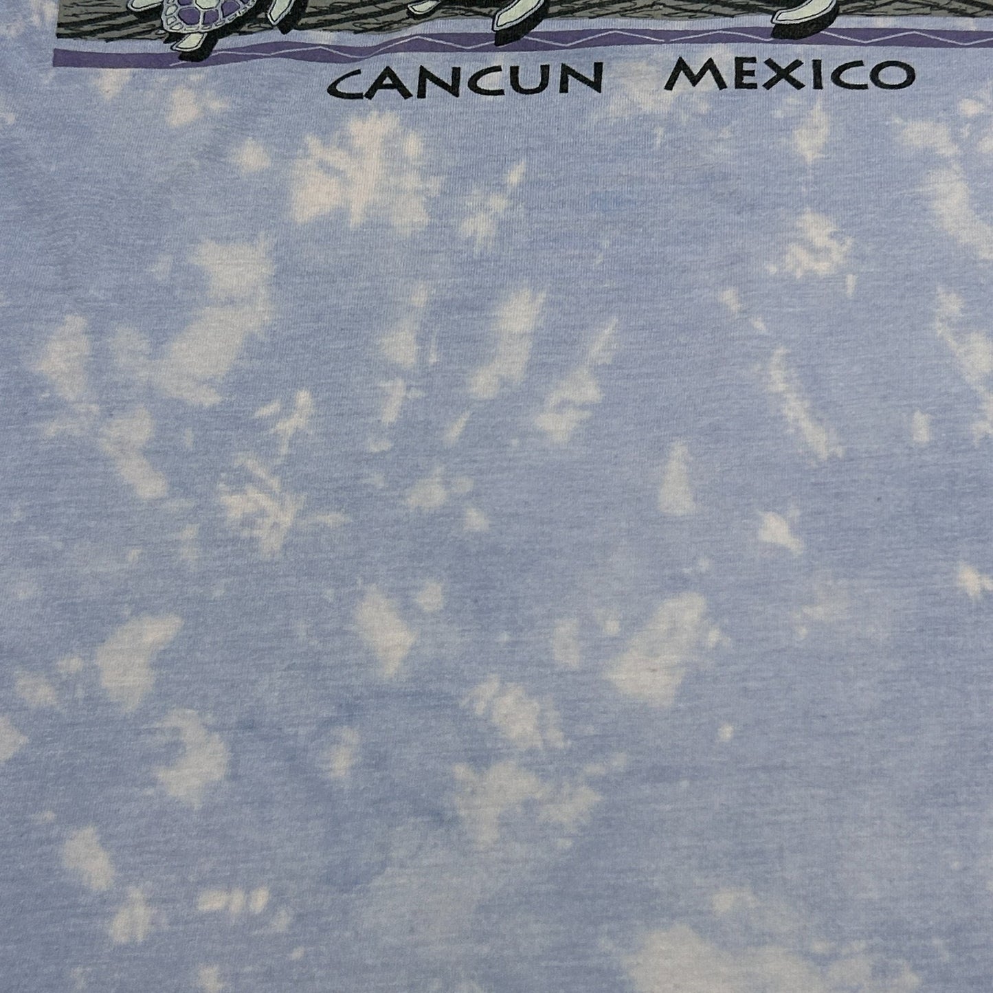 Vintage 90s Cancun Mexico Sea Turtles T Shirt Travel Tourist Blue Tee M Medium