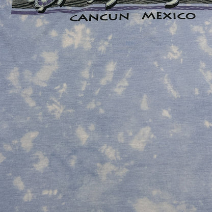 Vintage 90s Cancun Mexico Sea Turtles T Shirt Travel Tourist Blue Tee M Medium