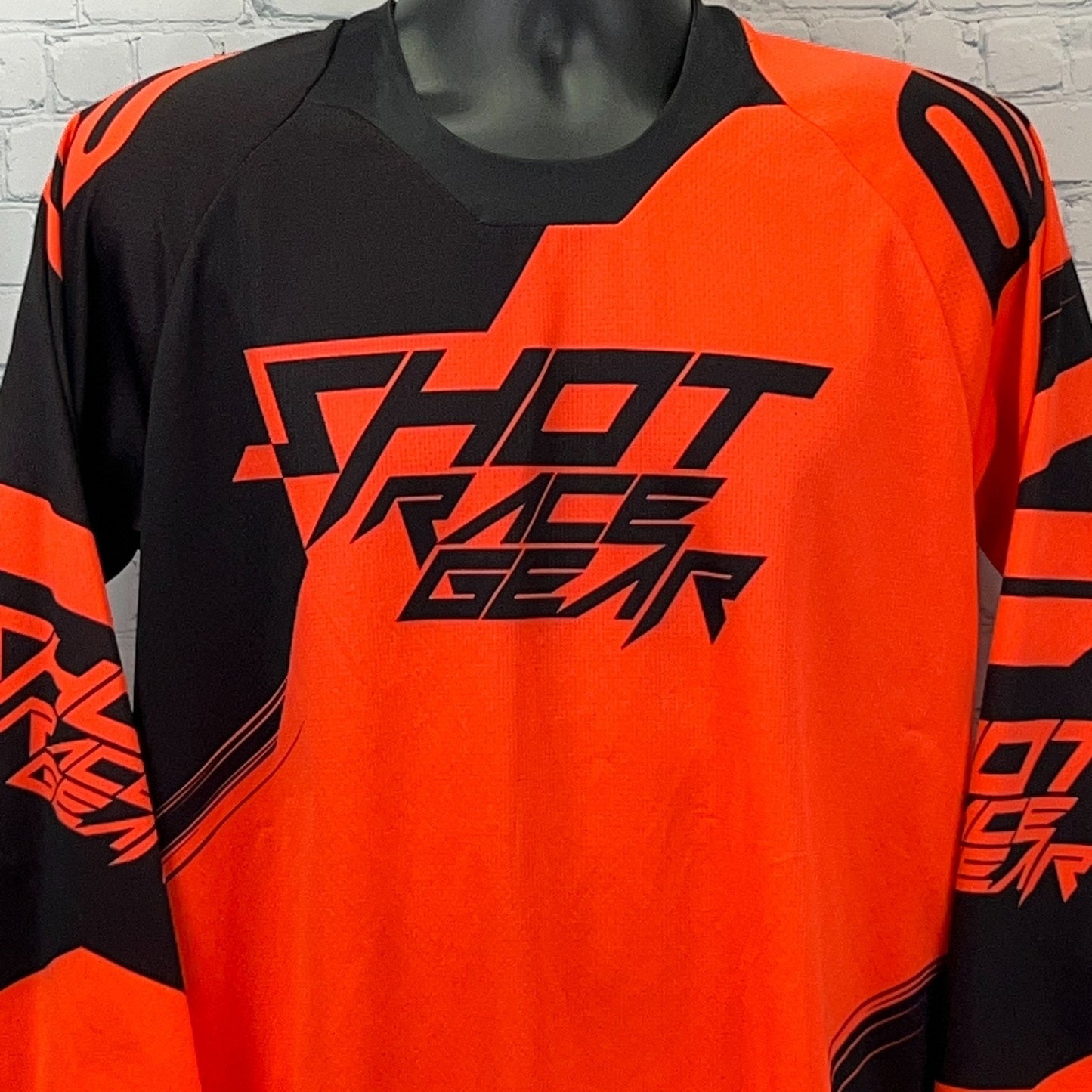 Shot Race Gear Claw Jersey T Shirt MX Motocross Long Sleeve Orange Tee M Medium