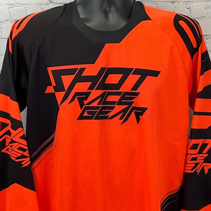 Shot Race Gear Claw Jersey T Shirt MX Motocross Long Sleeve Orange Tee M Medium