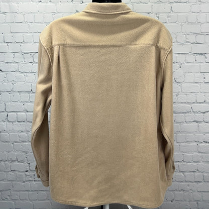 Ducks Unlimited Fleece Shirt XL X‑Large Beige Button Front Polyester Waterfowl