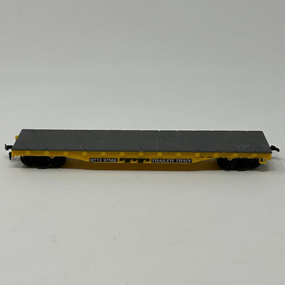 Trailer Train HO Gauge Flat Car Freight Scale Model Train Life Like Yellow