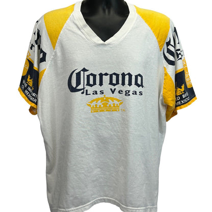 Corona Extra Beer Las Vegas Vintage 90s T Shirt 2XL Brewery Mexican Mens White