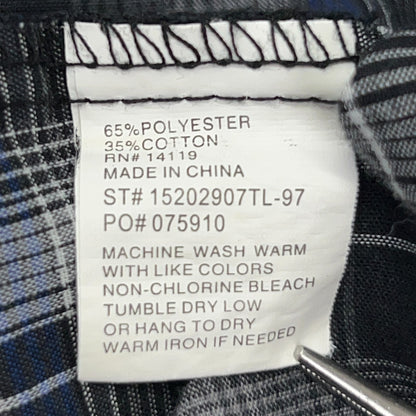 Ely Cattleman Pearl Snap Button Front Shirt Western LS Plaid Black 2XL Tall XXLT