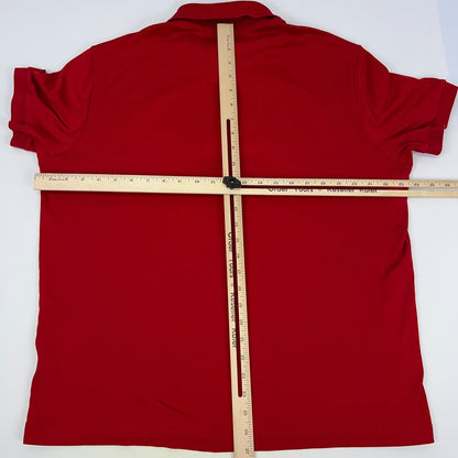 Lacoste Polo Shirt Mens XL X-Large Red Regular Fit Cotton Crocodile Logo Peru