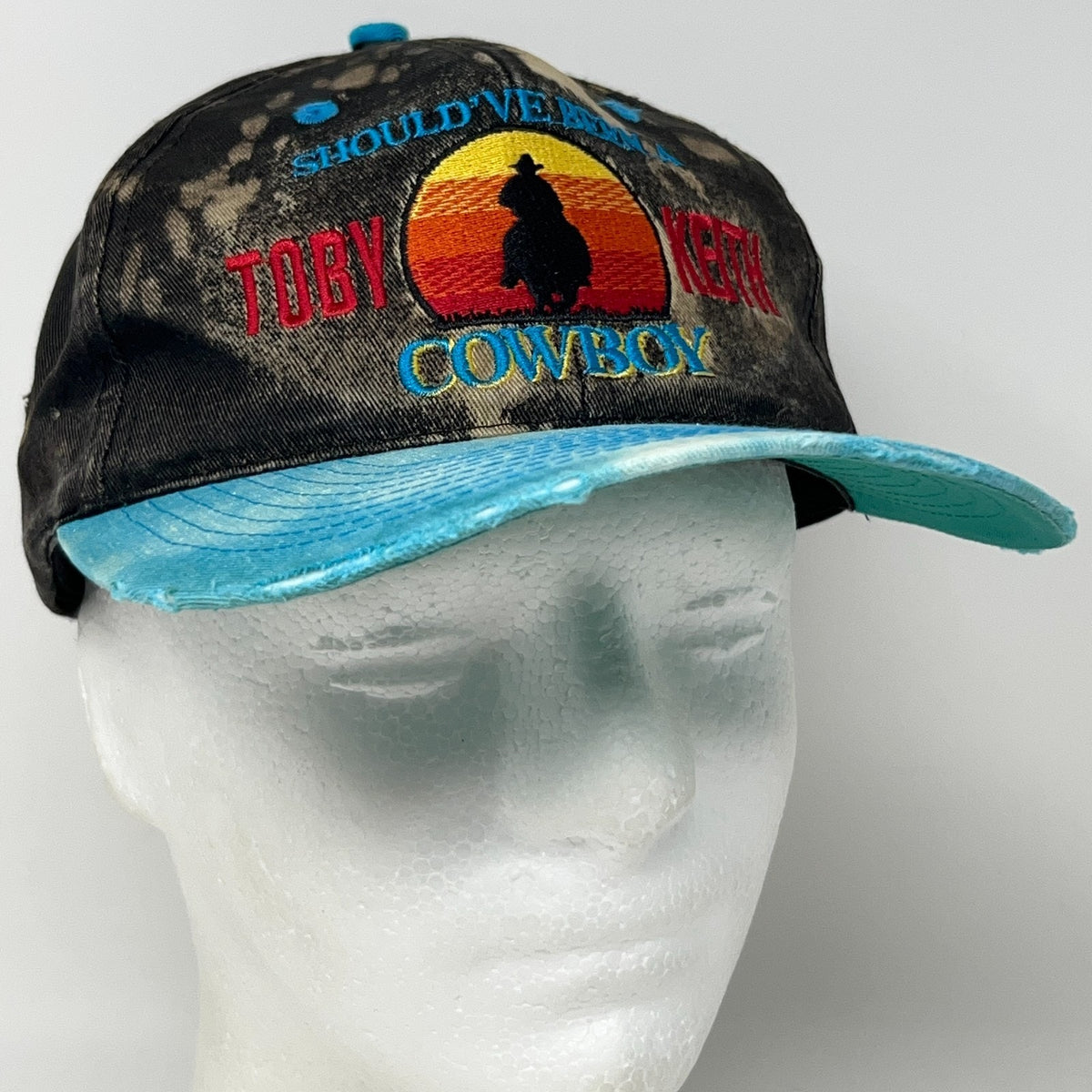 Vintage 90s Toby Keith Should've Been Cowboy Hat Baseball Cap Snapback Bleach
