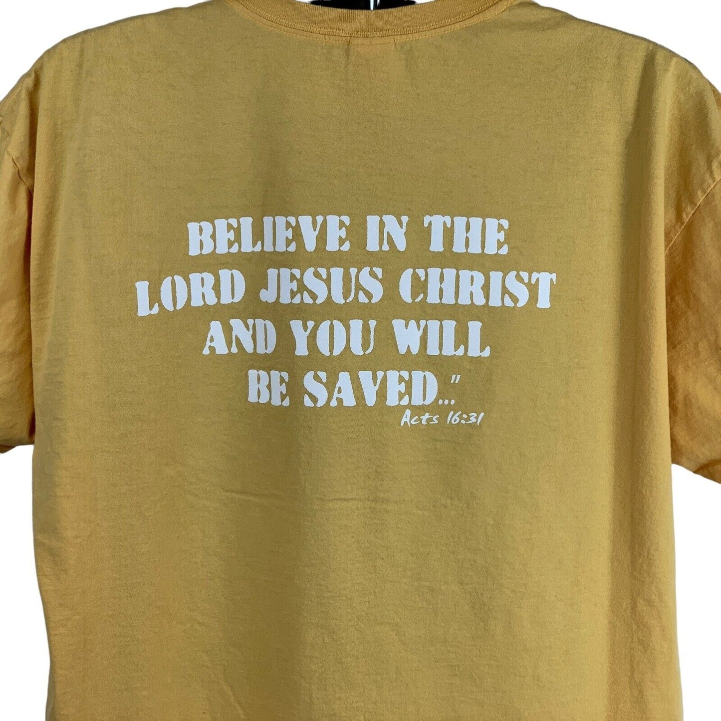 Jesus Is My Lifeguard T Shirt Mens 2XL Yellow Christ Christian Religious Swimmer