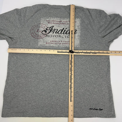 Indian Motorcycle 1910 Script Logo T Shirt XL X-Large Gray Biker Graphic Tee