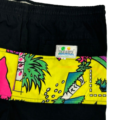 Boracay Philippines Vintage 90s Swimming Trunks Large Shorts Lined Mens Black