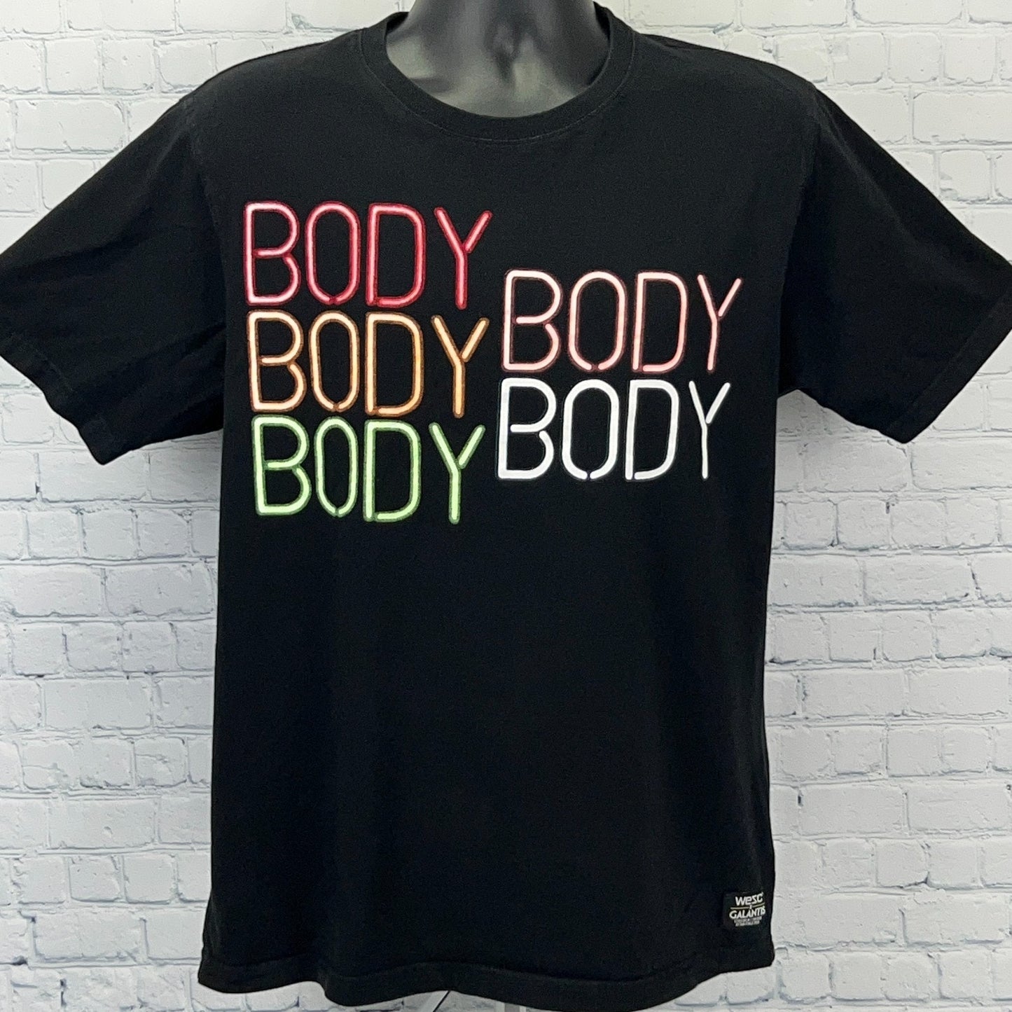 WeSC x Galantis Body T Shirt L Large Black EDM Electronic Dance Music Skater Tee