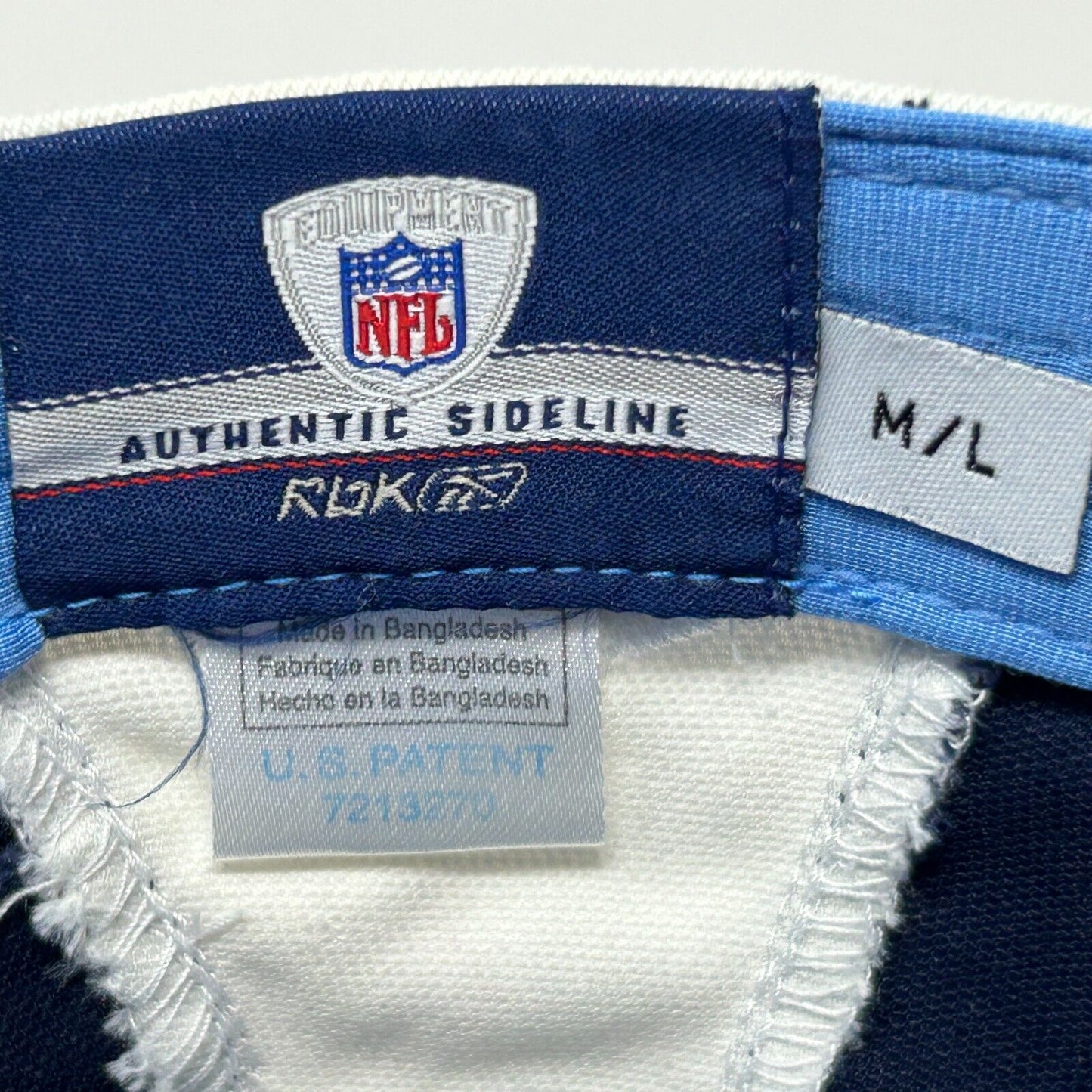 Gorra de béisbol de los Tennessee Titans, ajustada, flexible, talla M/L, azul, Reebok, de seis paneles, NFL