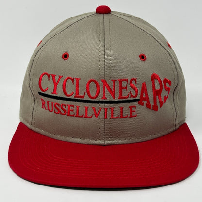 Vintage Russellville High School Cyclones Hat Cap Beige 90s Arkansas Snapback